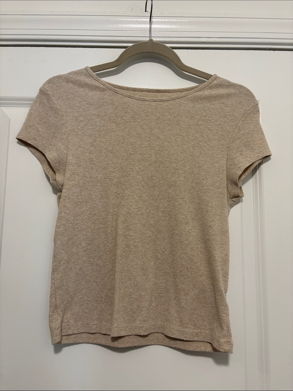 THREE American Eagle cap sleeve ribbed t shirts-sz large - Picture 2 of 5